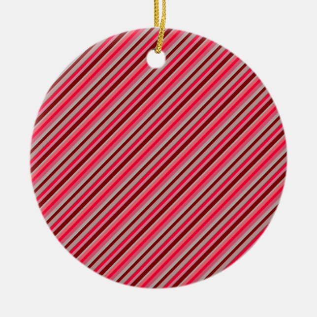 Diagonal Stripes 05 Ceramic Ornament (Front)