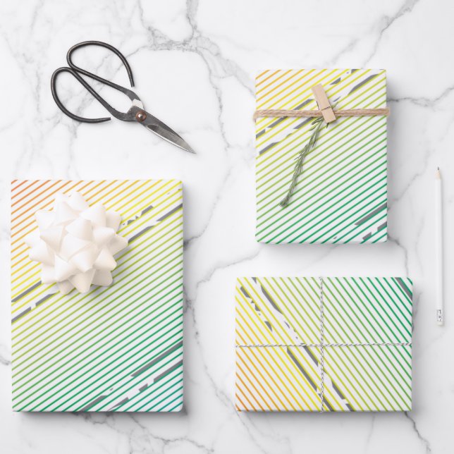 Diagonal stripes background 10 wrapping paper sheets (Front)