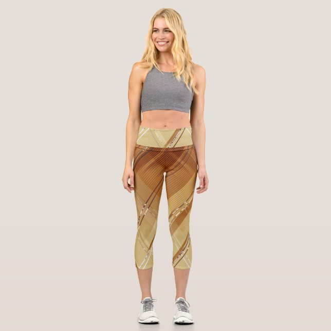 Diagonal stripes background 3 capri leggings (Front)
