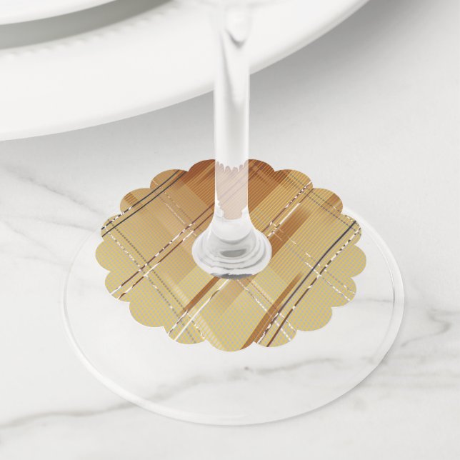 Diagonal stripes background 3 wine glass tag (Close Up)