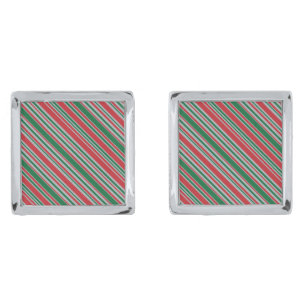 Diagonal stripes background cufflinks