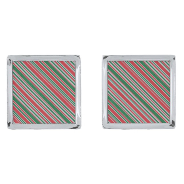 Diagonal stripes background cufflinks (Front)