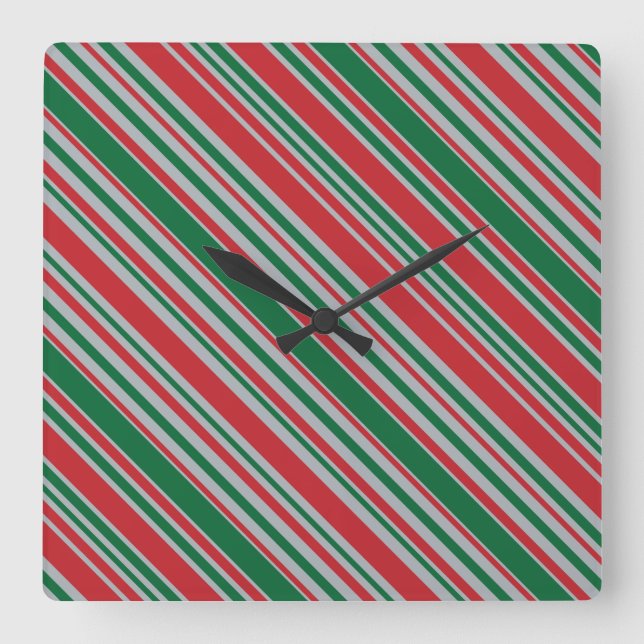 Diagonal stripes background square wall clock (Front)
