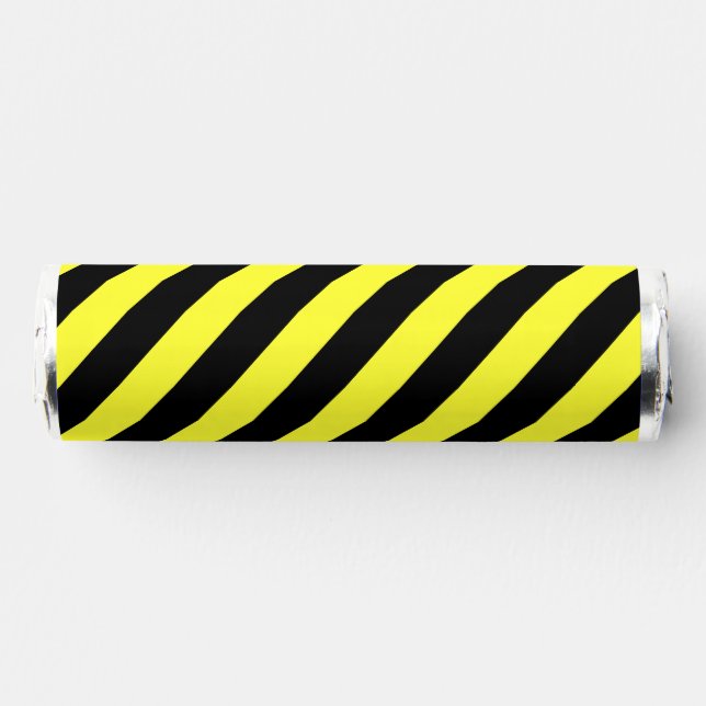 diagonal stripes black and yellow breath savers® mints (Front)