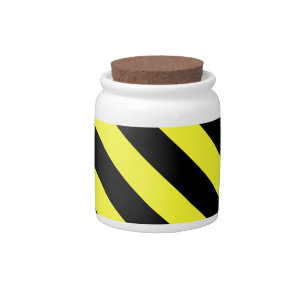 diagonal stripes black and yellow candy jar