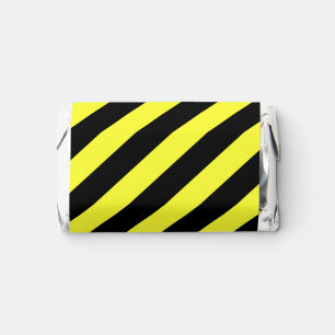 diagonal stripes black and yellow hershey's miniatures