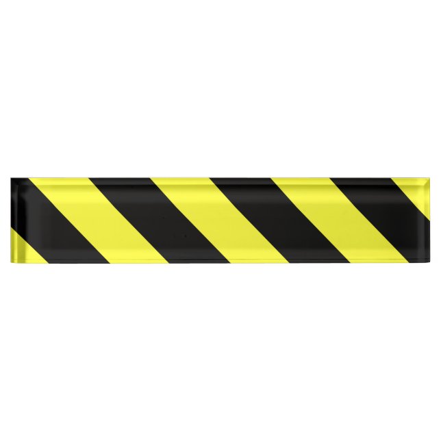 diagonal stripes black and yellow name plate (Front)
