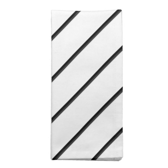 Diagonal Stripes (black) Cloth Napkin (Folded)