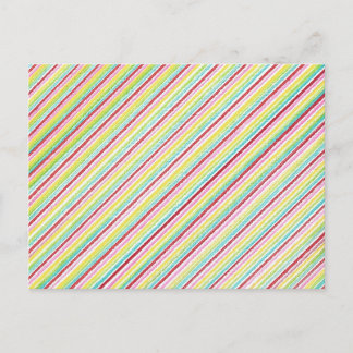 Diagonal Stripes Colorful Postcards