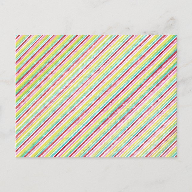 Diagonal Stripes Colorful Postcards (Front)