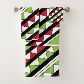 Diagonal Stripes Geometric Triangles Pattern