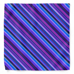 Diagonal stripes in blue and purple bandana