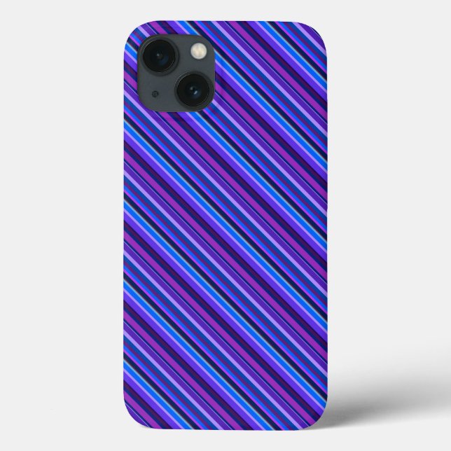 Diagonal stripes in blue and purple Case-Mate iPho Case-Mate iPhone Case (Back)
