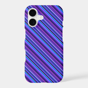 Diagonal stripes in blue and purple iPhone 17 case