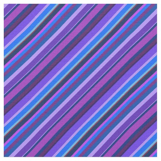 Diagonal stripes in blue and purple fabric