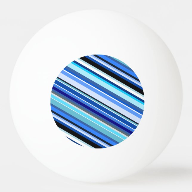 Diagonal Stripes in Blues and Teals Ping-Pong Ball (Front)