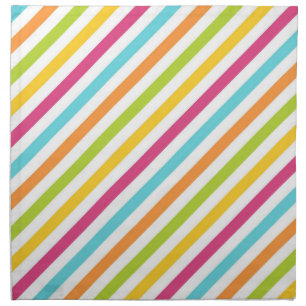 Diagonal stripes in vibrant colors cloth napkin