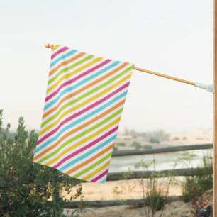 Diagonal stripes in vibrant colors house flag