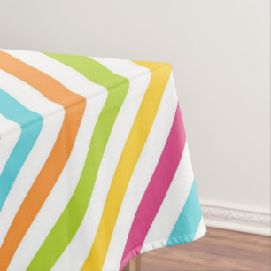 Diagonal stripes in vibrant colors tablecloth