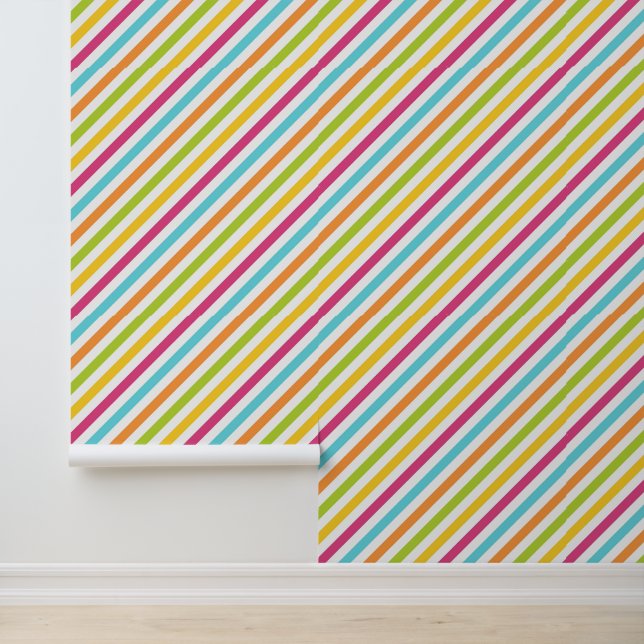Diagonal stripes in vibrant colors wallpaper  (Application)
