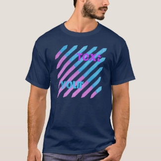 Diagonal Stripes lavender blue, Your Text tshirts
