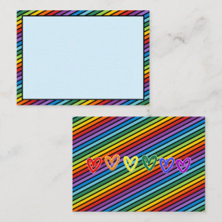 Diagonal Stripes, LGBTQ+ Rainbow Pride Note