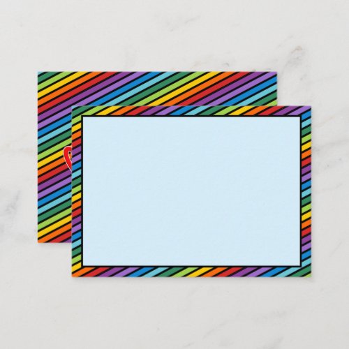 Diagonal Stripes LGBTQ Rainbow Pride Note