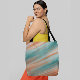 Diagonal stripes of soft pastel colors pattern tote bag