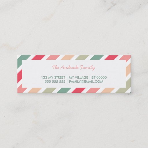 Customizable Diagonal Stripes Personalized Family Calling Cards Business Card Template