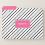 Diagonal Stripes Pink Personalized File Folders