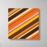 [ Thumbnail: Diagonal Stripes With "Earthy" Colors Canvas Print ]