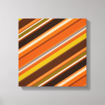 [ Thumbnail: Diagonal Stripes With "Earthy" Colors Canvas Print ]