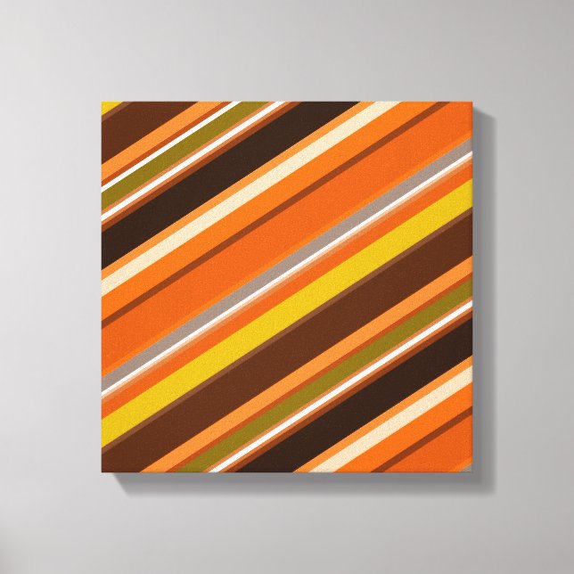Diagonal Stripes with "Earthy" Colors Canvas Print (Front)