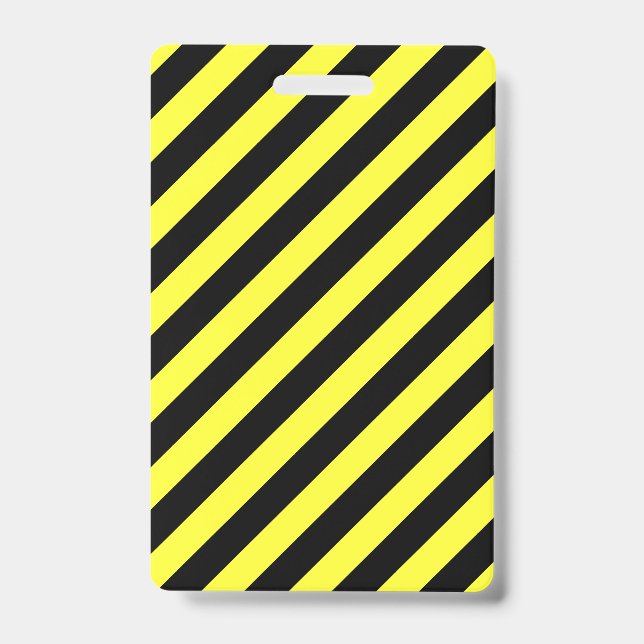 Diagonal Stripes Yellow and Black Badge (Front)