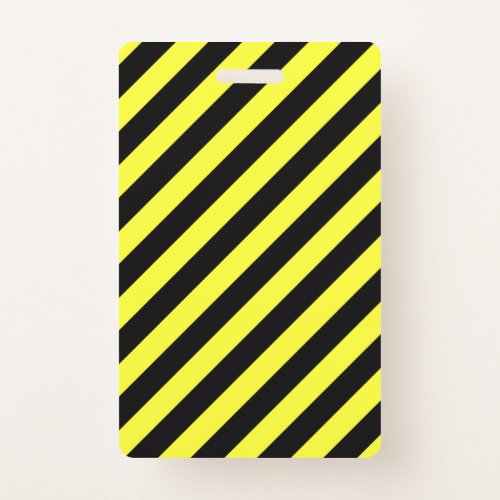 Diagonal Stripes Yellow and Black Badge