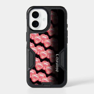 Diagonal Tattered Heart Rows Over Black iPhone 17 Case