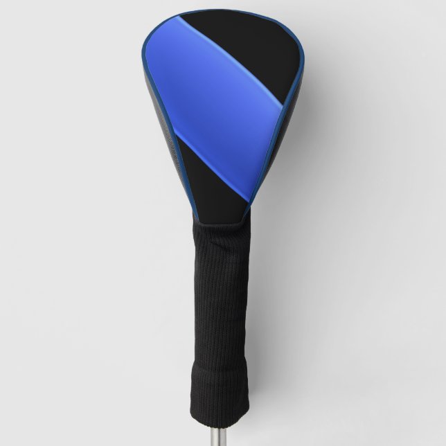 Diagonal Thin Blue Line Golf Head Cover (Front)
