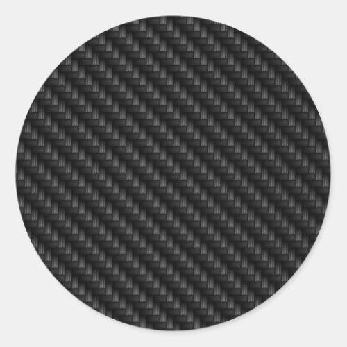Diagonal Tightly Woven Carbon Fiber Texture Classic Round Sticker