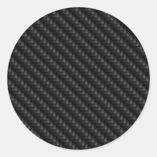 Diagonal Tightly Woven Carbon Fiber Texture Classic Round Sticker