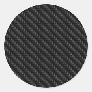 Diagonal Tightly Woven Carbon Fiber Texture Classic Round Sticker