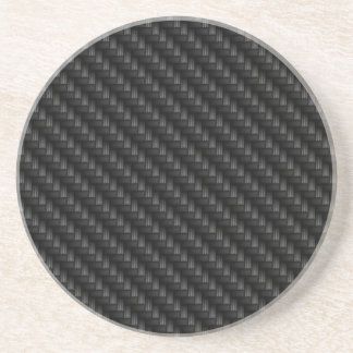 Diagonal Tightly Woven Carbon Fiber Texture Drink Coaster