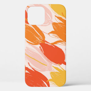 Diagonal Tulips: Light Color Design. iPhone 12 Case