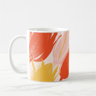 Diagonal Tulips: Light Color Design. Coffee Mug