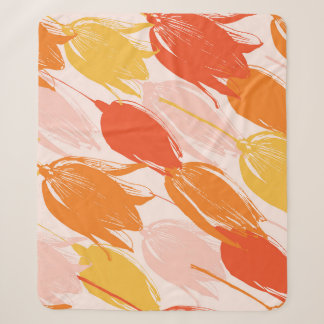 Diagonal Tulips: Light Color Design. Sherpa Blanket