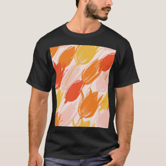 Diagonal Tulips: Light Color Design. T-Shirt