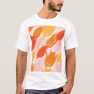 Diagonal Tulips: Light Color Design. T-Shirt
