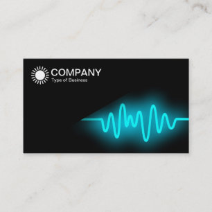 Diagonal V2 - Black - Cyan Wave Business Card