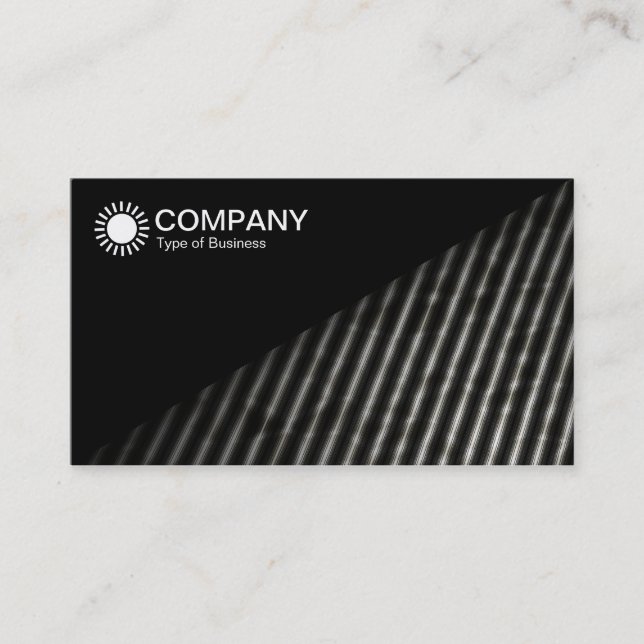 Diagonal V2 - Black - Diagonal Line Abstract Business Card (Front)