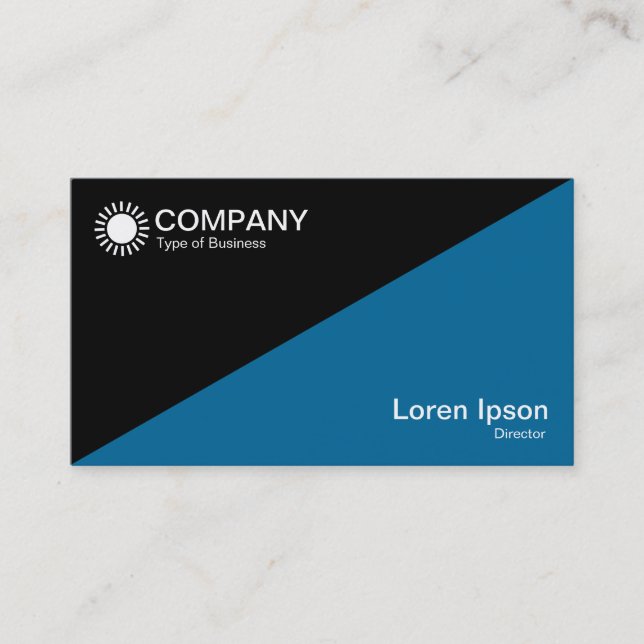Diagonal v2 - Black with Blue 006699 Business Card (Front)