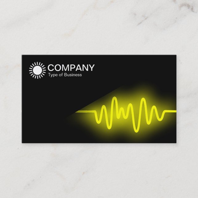 Diagonal V2 - Black - Yellow Wave Business Card (Front)